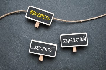 Progress VS regress and stagnation - obrazy, fototapety, plakaty
