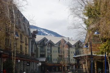 Fototapeta na wymiar Blackcomb Village at Whistler Mountain Canada