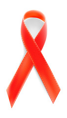 Vector realistic red riibon sign of aids and hiv awareness day and december month. Isolated design for poster card or banner