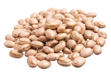 Pinto Beans. Pile of grains, isolated white background.