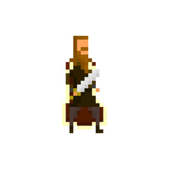 Pixel northern warrior for games and applications