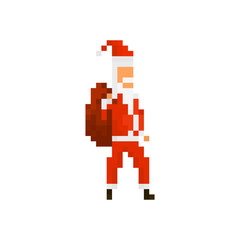 Pixel character Santa for games and applications