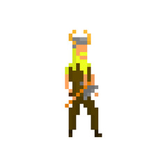 Obraz premium Pixel northern warrior for games and applications