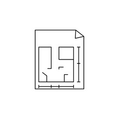 Area square house icon. Real estate element. Premium quality graphic design. Signs, outline symbols collection, simple thin line icon for websites, web design, mobile app