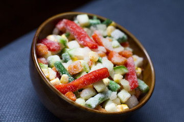 frozen vegetables. Cucrusis peas pepper