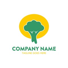 vegetable broccoli logo illustration