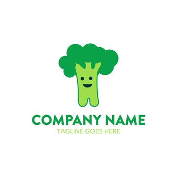 vegetable broccoli logo illustration
