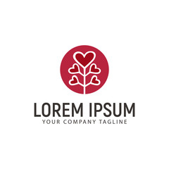 tree love logo design concept template