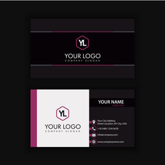 Modern Creative and Clean Business Card Template with purple black color