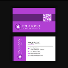 Modern Creative and Clean Business Card Template with purple black color