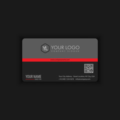Modern Creative and Clean Business Card Template with Red Black color