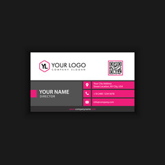 Modern Creative and Clean Business Card Template with pink black color