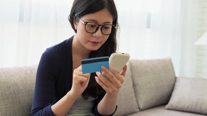 woman using smartphone online shopping