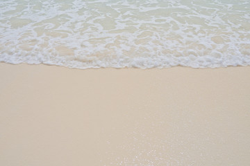 Fototapeta na wymiar beautiful beach and sea . summer time . seascape. nice ocean.wave
