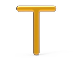 3D render metallic alphabet T