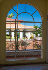 Tropical Arch Window View 