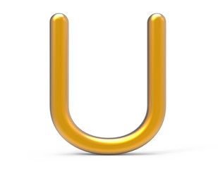 3D render metallic alphabet U © JoyImage