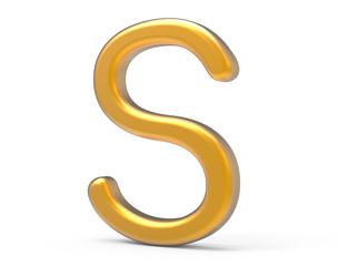Naklejka premium 3D render metallic alphabet S