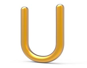 3D render metallic alphabet U © JoyImage