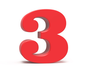 Fototapeta premium 3D render red number 3