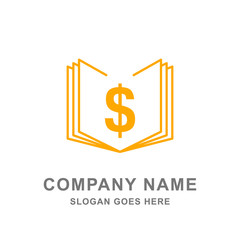 Book Money Dollar Bank Account Logo Vector Icon - 180193018