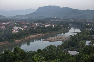 Fototapeta na wymiar Top View cityscape of Luang Prabang, Laos.