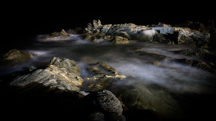 Fototapeta na wymiar sea water at night