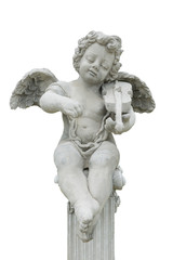 Cupid statue isolate on white background