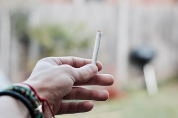 Marijuana joint in hand