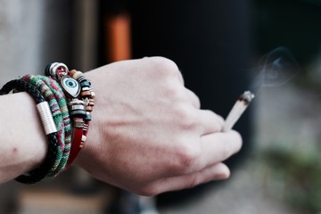 Marijuana joint in hand
