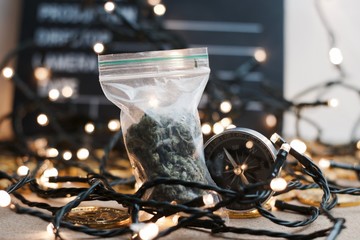 Christmas weed bag