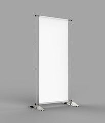 White blank empty high resolution business aluminum premium expandable Telescopic Trade Show Banner...