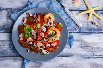 Salad with seafood