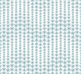 Winter abstract seamless pattern on white background. Has the shape of a wave. Snowflakes of different sizes in teal. Useful as design element for texture and artistic compositions.