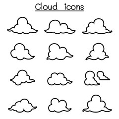 Cloud icon set