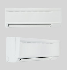 home air conditioning on a white background with two viewing angles
