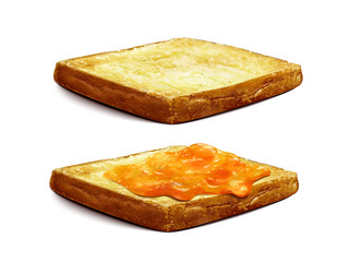Apricot Jam spread on toast - obrazy, fototapety, plakaty