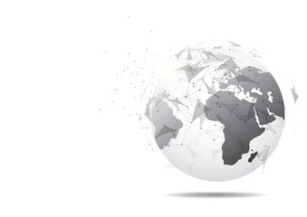 Global network connection. World map point and line composition concept of global business. Vector Illustration