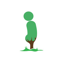 i Letter tree green logo