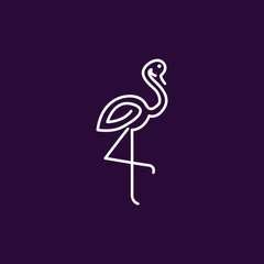 Fototapeta premium Flamingo Line Logo Icon