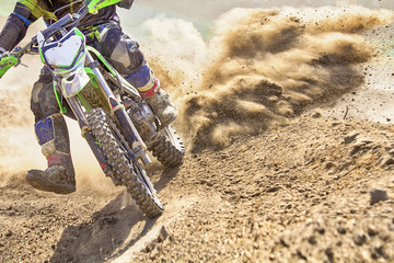 motocross racer accelerating speed in track © toa555