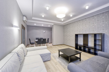 Fototapeta na wymiar Living room interior in modern house.