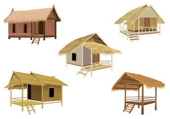 grass hut vector design