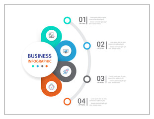 Modern infographics process  with connected , icons and text for 4 steps.