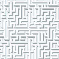 Maze seamless pattern with endless tiled labyrinth for fabric or wallpaper