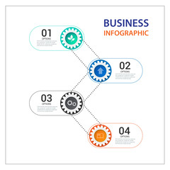 Obraz premium Modern infographics business design options banner.Vector illustration.