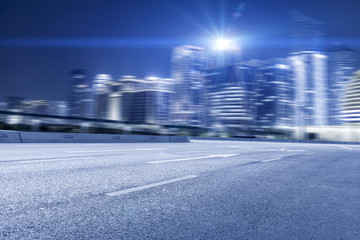 City Finance square, night view and skyscraper