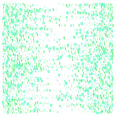 Cyber Monday Confetti. Computer Technology Background. Falling Down 1 and 0. Rain of 1 and 0. Electronic Devices, Gadgets, Internet Networking Technological Background. Cyber Monday Confetti in Green