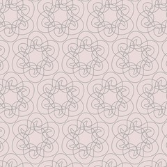 Geometric contour pattern on pink background. Hand drawn organic abstract background.