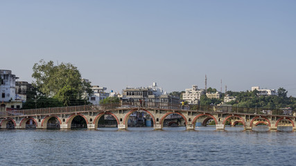 Chand Pole Puliya, Silawatwari, Pedestrian bridge from Pichola Lake, Udaipur, Rajasthan, India